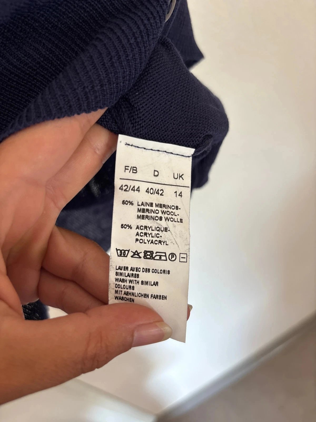 Gilet 50% laine bleu marine taille 42 – photo 3